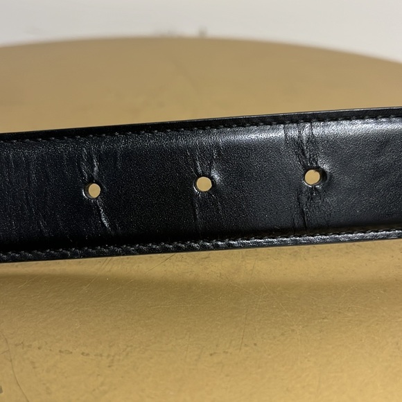 Vintage Gucci Belt Black Leather with Silver Buckle Logo Size 30 - Picture 3 of 7